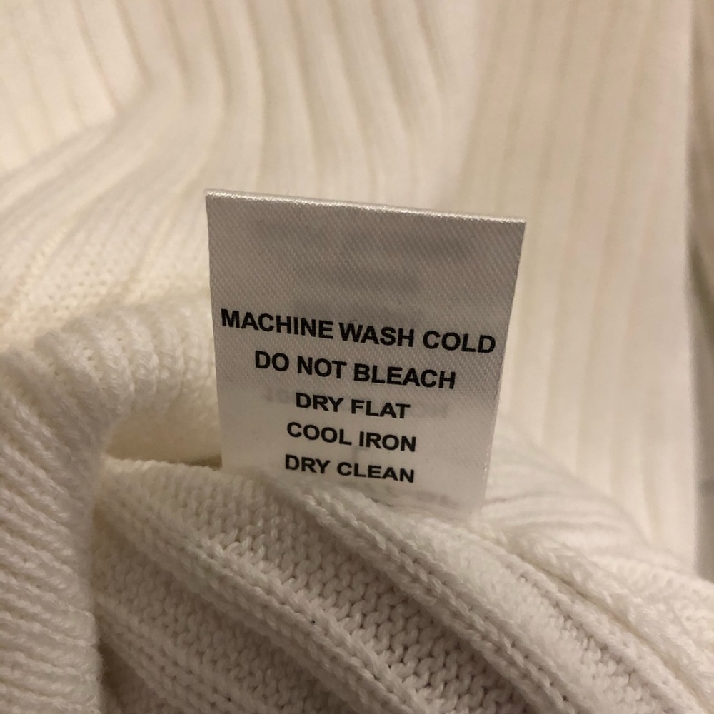 White Ribbed Crew Neck Sweater - Picture 7 of 7